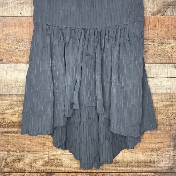 BCBGeneration Ruffle Bodice Maxi Dress Strapless Cocktail Gray Coral Size 2 - Picture 3 of 9